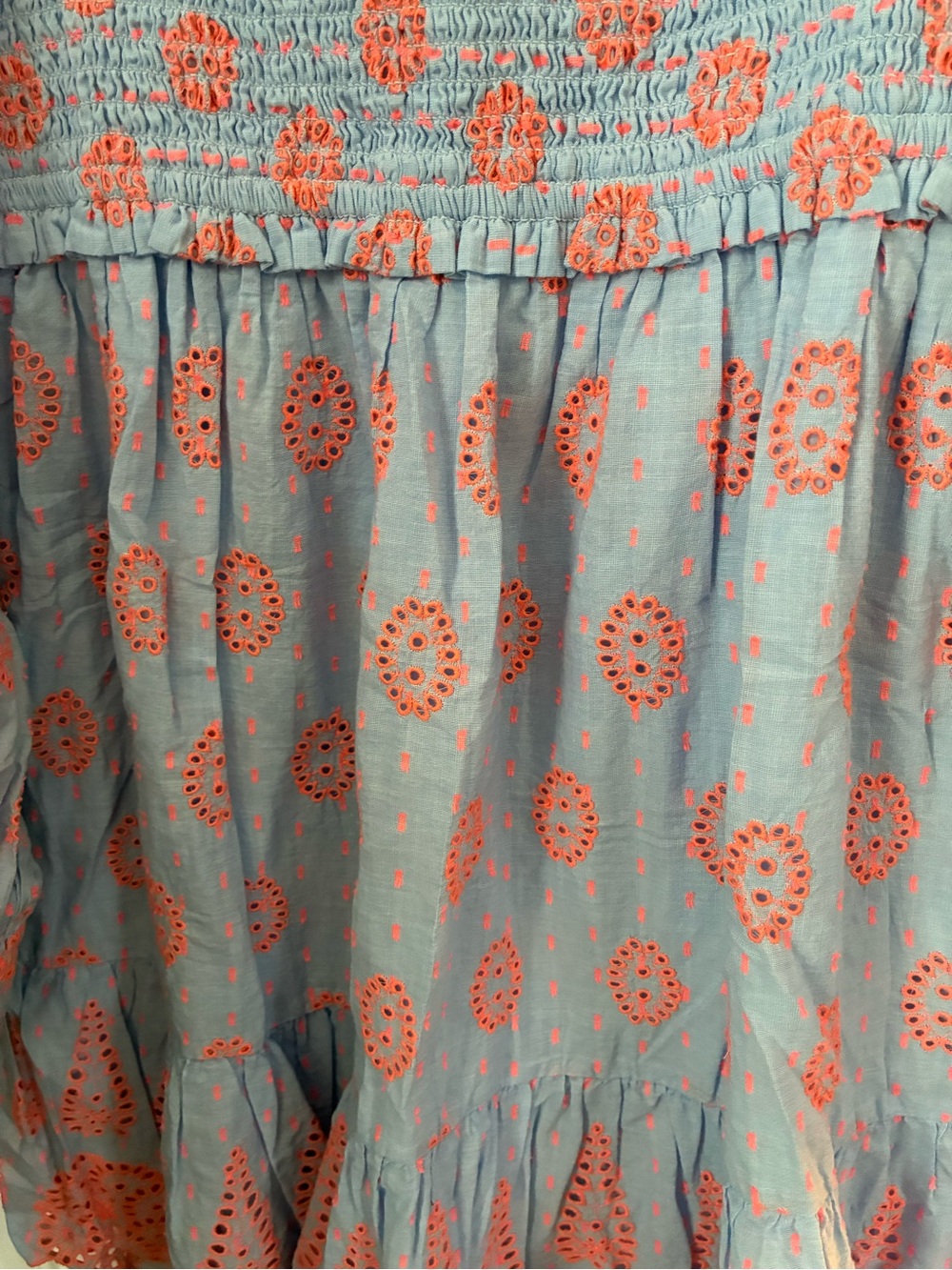 Lilly Pulitzer Blue Dress with Coral Eyelet Print Size medium - Picture 3 of 4